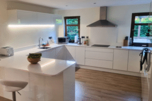clean and modern white kitchen